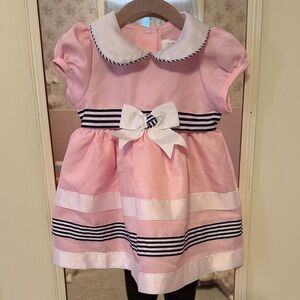 Rare Editions Pink and White Striped Dress
